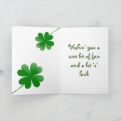 Shamrock St Patrick's Day Celtic Knot Irish Luck Kaart (Binnen)