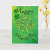 Shamrock St Patrick's Day Celtic Knot Irish Luck Kaart (Gele Bloem)