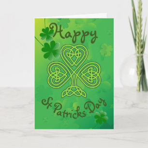 Shamrock St Patrick's Day Celtic Knot Irish Luck Kaart