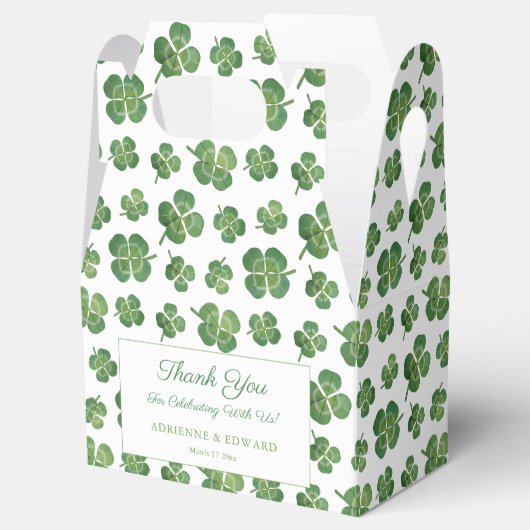 Shamrock St Patricks Day Co-ed Wedding Shower Bedankdoosjes (Geopend)