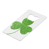 Shamrock St. Patrick's Day Creditkaart Flessenopener (Achterkant Gekanteld)