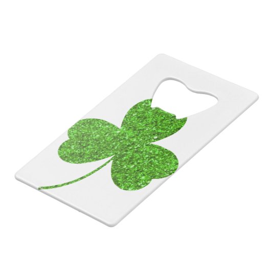 Shamrock St. Patrick's Day Creditkaart Flessenopener (Achterkant Gekanteld)