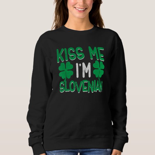 Shamrock St Patricks Day Drinking Kiss Me I'm Slov Trui (Voorkant)