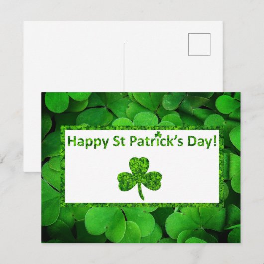 Shamrock St Patrick's Day Feestdagenkaart (Voorkant / Achterkant)