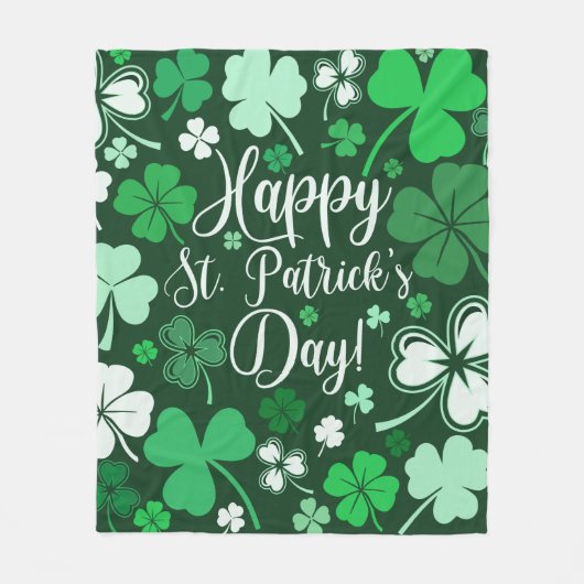 Shamrock St. Patrick's Day Fleece Deken (Voorkant)