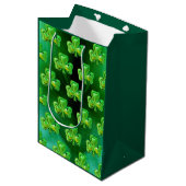 Shamrock St Patrick's Day Gift Bag Medium Cadeauzakje (Voorkant Gekanteld)