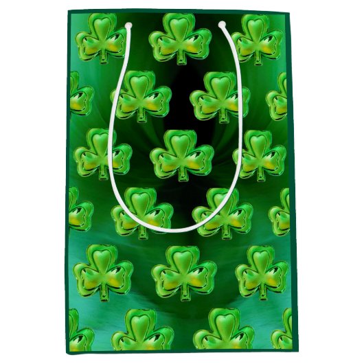 Shamrock St Patrick's Day Gift Bag Medium Cadeauzakje (Voorkant)
