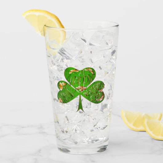 Shamrock St. Patrick's Day Glass Glas (Voorkant ijs)
