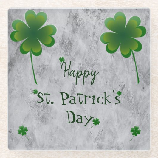 Shamrock St. Patrick's Day Glazen Onderzetter (Voorkant)
