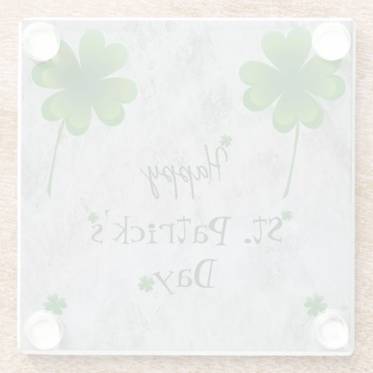 Shamrock St. Patrick's Day Glazen Onderzetter (Achterkant)