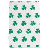 Shamrock St. Patrick's Day Groen Wit Medium Cadeauzakje (Achterkant)