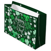 Shamrock St. Patrick's Day Groot Cadeauzakje (Voorkant Gekanteld)
