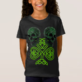 Shamrock St Patricks Day Irish Celtic Knot Skulls T-shirt (Voorkant)