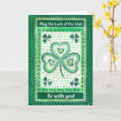 Shamrock St Patrick's Day Kaart "Luck of the Irish (Gele Bloem)