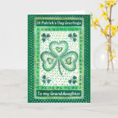 Shamrock St Patrick's Day Kaart voor een kleindoch (Gele Bloem)
