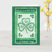 Shamrock St Patrick's Day Kaart voor een liefje (Gele Bloem)