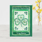 Shamrock St Patrick's Day Kaart voor een mentor (Gele Bloem)