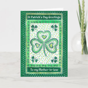 Shamrock St Patrick's Day Kaart voor een schoonmoe