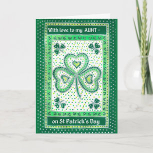 Shamrock St Patrick's Day Kaart voor een tante