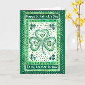 Shamrock St Patrick's Day Kaart voor zwager (Gele Bloem)