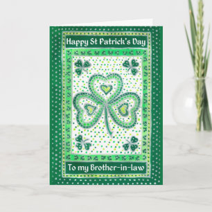 Shamrock St Patrick's Day Kaart voor zwager