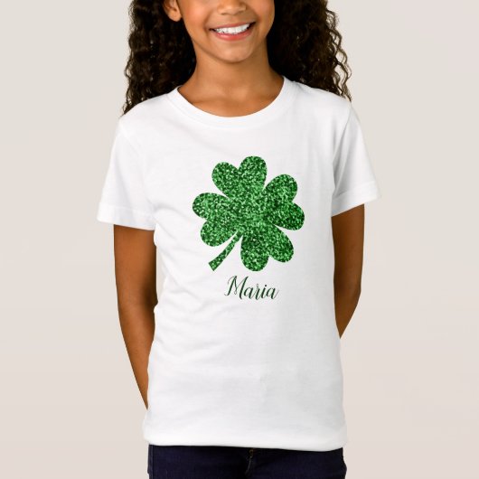 Shamrock St Patricks Day Kind Faux Glitter T-shirt (Voorkant)