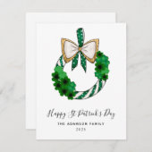 shamrock St Patrick's day krans glitter modern Feestdagenkaart (Voorkant / Achterkant)