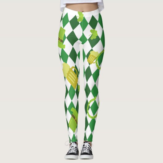 Shamrock St. Patrick's Day Leggings (Voorkant)