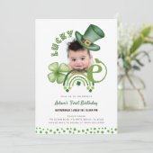 Shamrock St. Patrick's Day Lucky One 1e verjaardag Kaart (Staand voorkant)