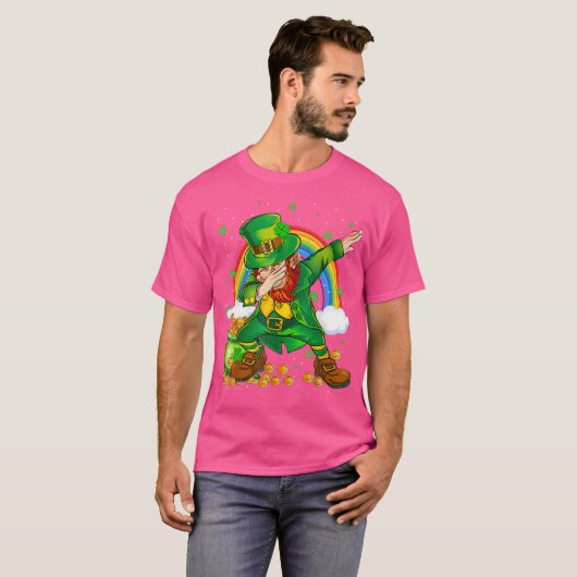 Shamrock St Patricks Day Mannen Vrouwen Kinder Dab T-shirt (Voorkant volledig)