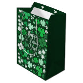 Shamrock St. Patrick's Day Medium Cadeauzakje (Achterkant Gekanteld)