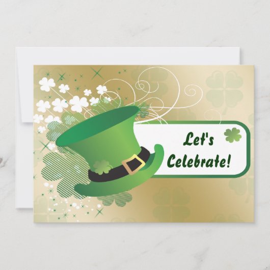 shamrock St Patricks Day party Invitation Kaart (Voorkant)