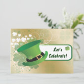 shamrock St Patricks Day party Invitation Kaart (Staand voorkant)