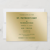 shamrock St Patricks Day party Invitation Kaart (Achterkant)