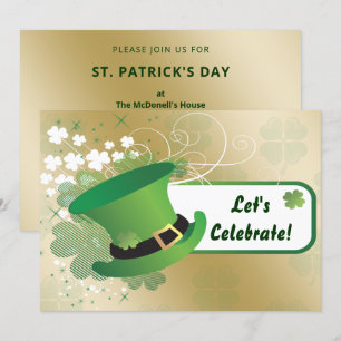 shamrock St Patricks Day party Invitation Kaart