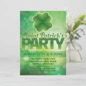 Shamrock St. Patrick's Day Party Kaart (Staand voorkant)