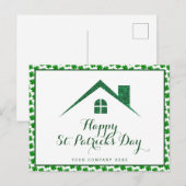 Shamrock St. Patricks Day Real Estate Green House Briefkaart (Voorkant / Achterkant)