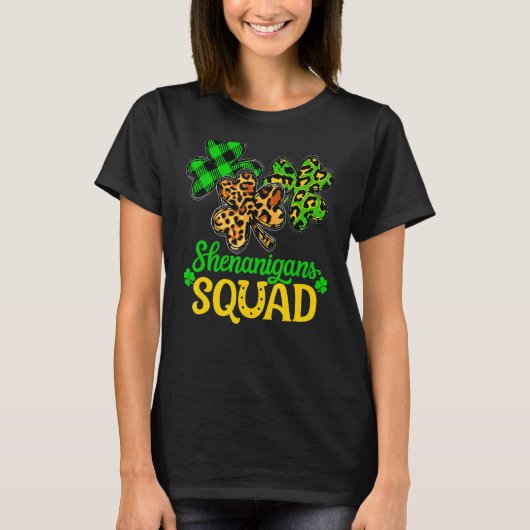 Shamrock St Patricks Day Shenanigans Squad Lucky F T-shirt (Voorkant)