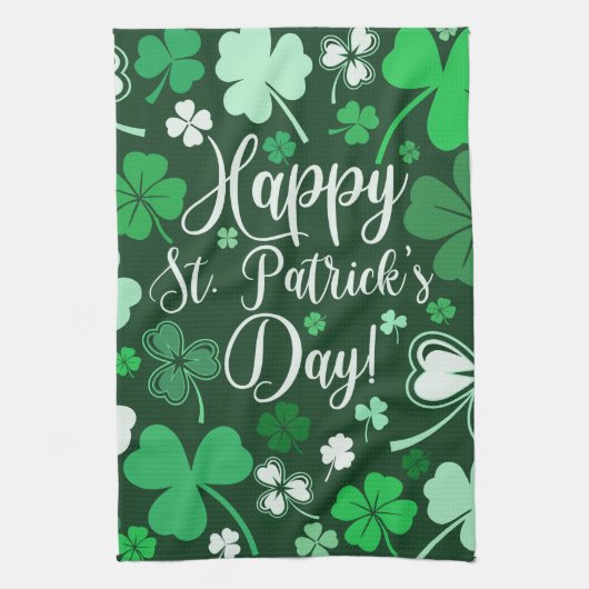 Shamrock St. Patrick's Day Theedoek (Verticaal)