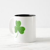 Shamrock St. Patrick's Day Tweekleurige Koffiemok (Voorkant links)