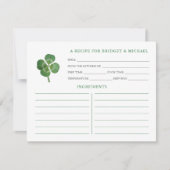 Shamrock St Patricks Day Vrijgezellenfeest Recipe Kaart (Voorkant)