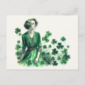  Shamrock St. Patrick's Day Vrouw Briefkaart (Voorkant)