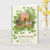 Shamrock St. Patrick's Day Wenskaart Kaart (Gele Bloem)