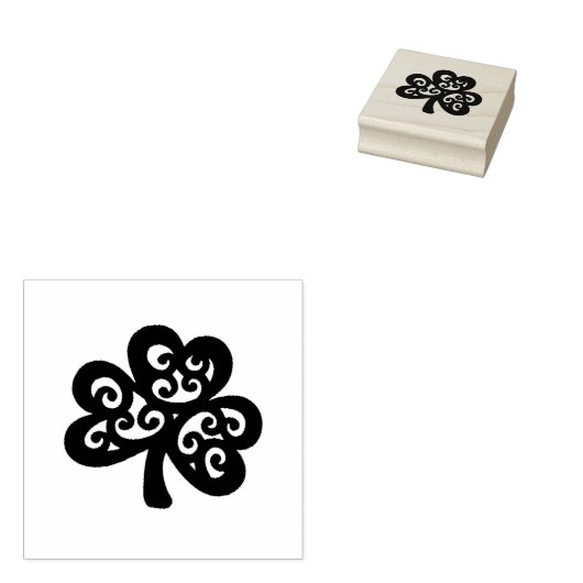 Shamrock St. Patrick's Day Wood Block Rubberstempel (Gestempeld)