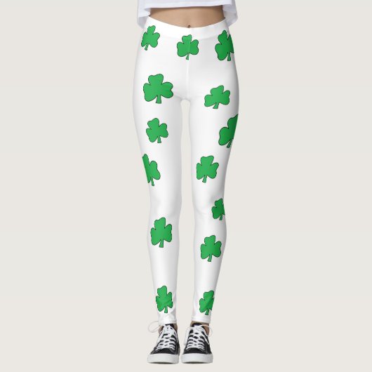 Shamrock St. Patrick's Day Yoga Pants Leggings (Voorkant)