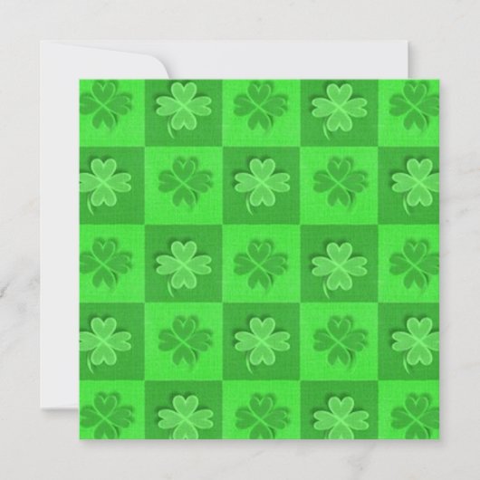 Shamrock St Patrick's Designer Square Note-Kaart Feestdagenkaart (Voorkant)