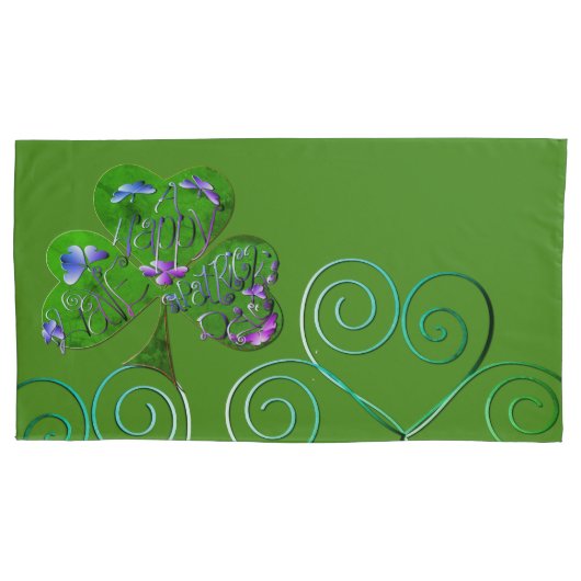 Shamrock St. Patrick's Kussensloop (Voorkant-Links)