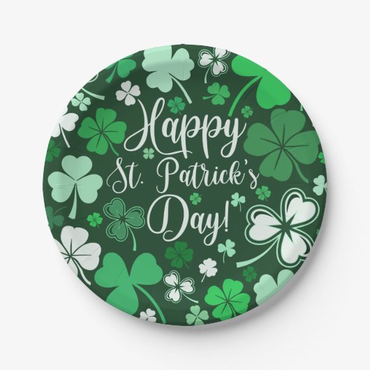 Shamrock St Patrick's Papieren Bordje (Voorkant)
