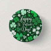 Shamrock St Patrick's Ronde Button 3,2 Cm (Voorkant)