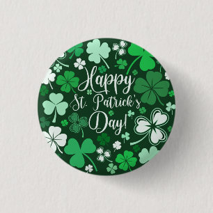 Shamrock St Patrick's Ronde Button 3,2 Cm